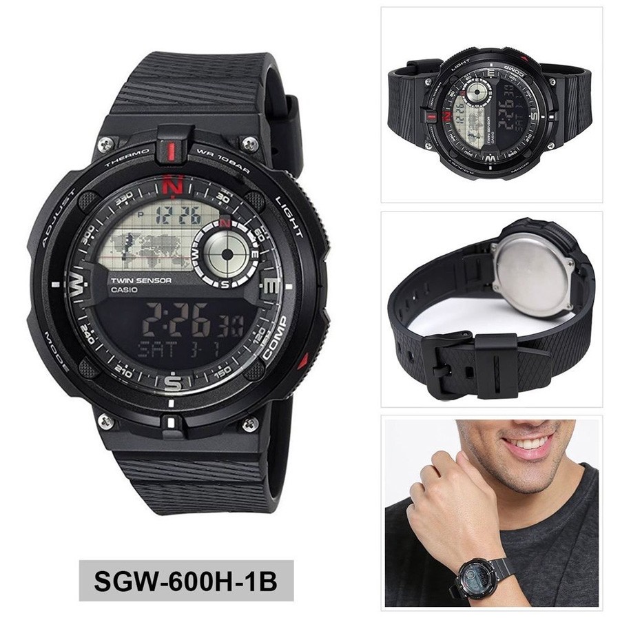 Ceas barbatesc Casio Outgear SGW 600H 1BER Sports Gear Twin Sensor SGW 600H 1BER JAPORA