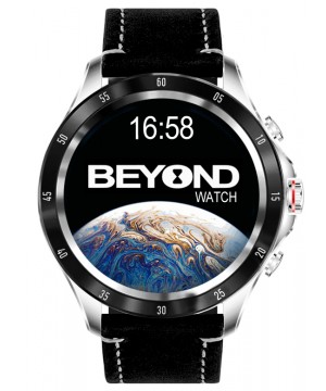 BEYOND Watch Earth 2 Series, Silver-Black, Leather