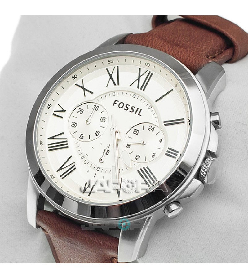 Ceas barbatesc Fossil FS4735 Grant Chronograph Leather Watch - Brown (FS4735) oferit de magazinul Japora