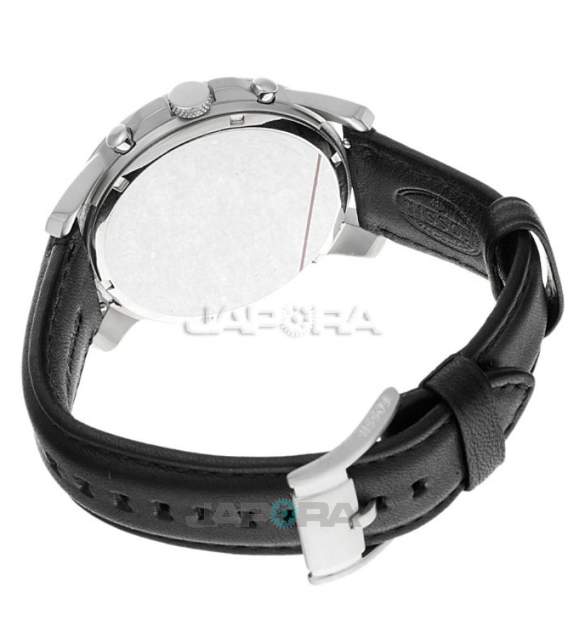 Ceas barbatesc Fossil FS4812 Grant Chronograph Leather Watch Black (FS4812) oferit de magazinul Japora