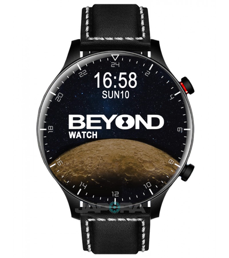 BEYOND Watch Moon Series 46mm, Black Leather (MON01L-46) oferit de magazinul Japora